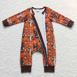LR0726--long sleeve western cactus zip sleeper