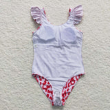 S0155--leopard pink One-piece swimsuit