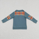 BT0313-- long sleeve plaid  pullover