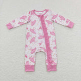 LR0647--long sleeve Ballet dress pink romper