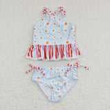 S0157-- daisy blue swimsuit