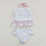 S0157-- daisy blue swimsuit