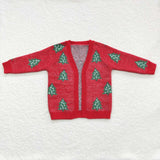GT0356-- long sleeve Christmas tree cardigan