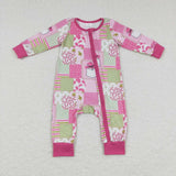 LR0722-- long sleeve Christmas cartoon zip sleeper