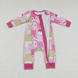 LR0722-- long sleeve Christmas cartoon zip sleeper