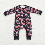 LR0735-- long sleeve dog black engineering zip sleeper
