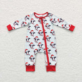 LR0700---Christmas long sleeve cow zip sleeper