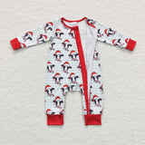 LR0700---Christmas long sleeve cow zip sleeper