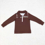 4.5 BT0328--long sleeve mallard hunting brown pullover