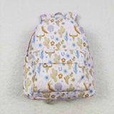 BA0156--High quality western skull cow and cactus backpack