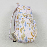 BA0156--High quality western skull cow and cactus backpack