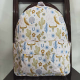BA0156--High quality western skull cow and cactus backpack
