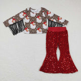 Christmas Santa top + red sequin pants outfits