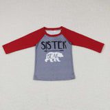GT0390---long sleeve Christmas sister bear top