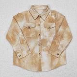 BT0262-- long sleeve corduroy brown T-shirts