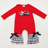 Sibling matching  Valentine's day embroidered car red clothing