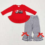 Sibling matching  Valentine's day embroidered car red clothing