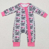 LR0687-- long sleeve farm girls zip sleeper