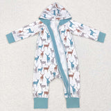 LR0776-- long sleeve hoodie deer zip sleeper
