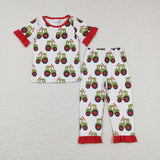 Matching Valentine's days  tractor boys and girls pajamas