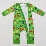 LR0781-- long sleeve fruit green zip sleeper