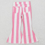 P0315--pink stripes jeans