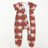SR0199-- short sleeve western skull cow zip sleeper