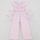 SR0420 western pink girls jumpsuit