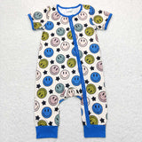 SR0944--smile short sleeve girls romper