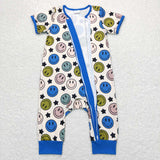 SR0944--smile short sleeve girls romper