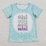 GT0448--Easter mini blue short sleeve top