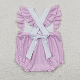 SR0620-- Pearl sleeve Easter embroidery rabbit girls romper