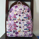 Lavender heart guitar singer girls backpack 13.2*5*17 inches