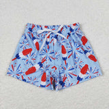 Blue firework popsicle boys 4th of july swim trunks