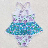 Lavender floral girls one pc summer swimsuit 12/18m-5/6t SOLD OUT