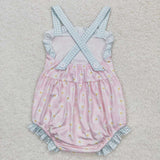 Plaid straps daisy baby girls summer romper
