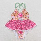 Flowers girls one pc summer swimsuit