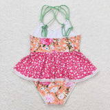 Flowers girls one pc summer swimsuit
