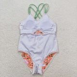 Flowers girls one pc summer swimsuit