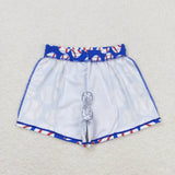 Blue baseball kids boys summer swim trunks