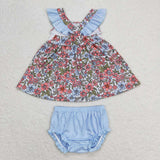 embroidery I love DADDY floral tunic bummies girls clothes