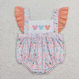 Flutter sleeves floral mouse baby girls romper