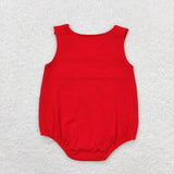 Sleeveless baseball flag baby boys romper