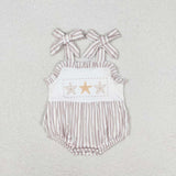 Straps starfish baby girls ruffle summer romper