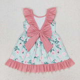 GSD0722-- flower short sleeve girls dress