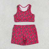 Sleeveless hot pink thunder top shorts girls clothes