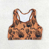 Sleeveless brown cactus top shorts girls clothes