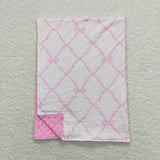 7.24 USA Pink bow baby girls blankets