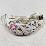 Khaki plaid dog girls fanny pack