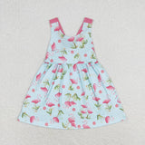 GSD0693--summer flower blue girls dress